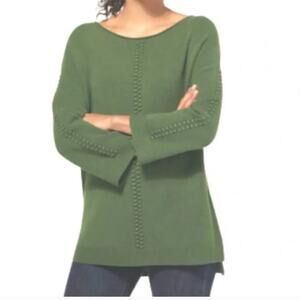 Soft surroundings forest green Dottie sweater long sleeve tunic